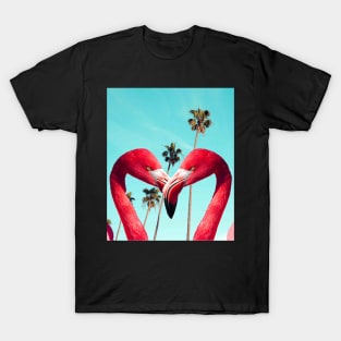 Cute Colorful Flamingo Palm Tree T-Shirt